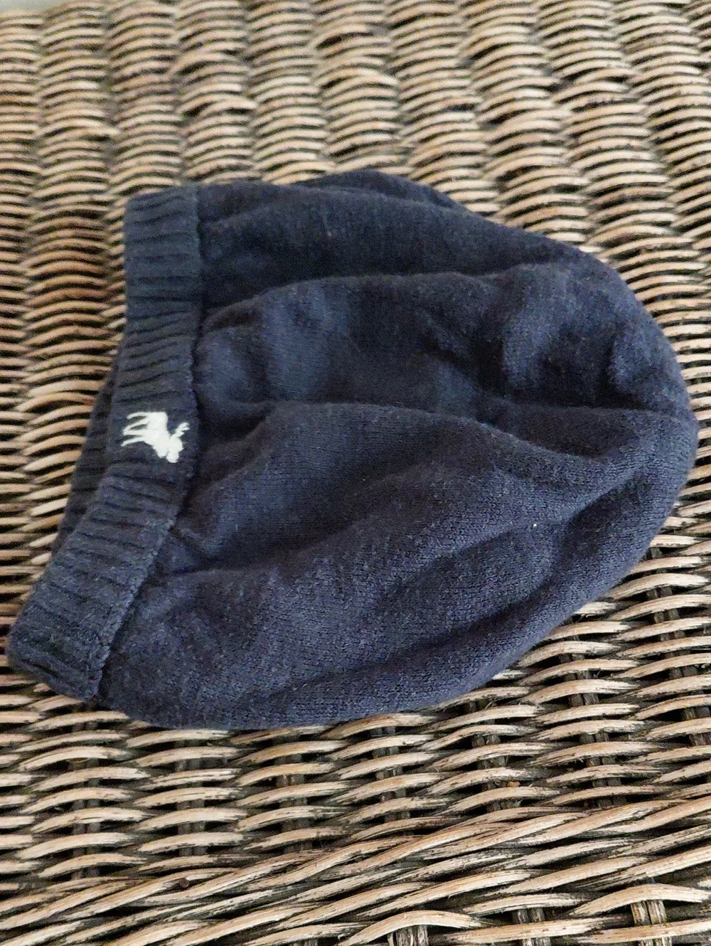Vintage Abercrombie & Fitch Navy/White Striped Slouch Beanie